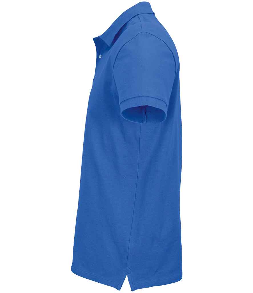 SOL'S Unisex Pacific Twin Piqué Polo Shirt in Royal Blue, side view