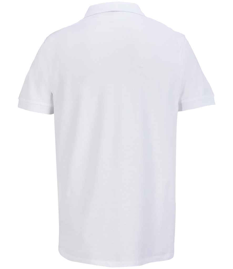 SOL'S Unisex Pacific Twin Piqué Polo Shirt in White, back view