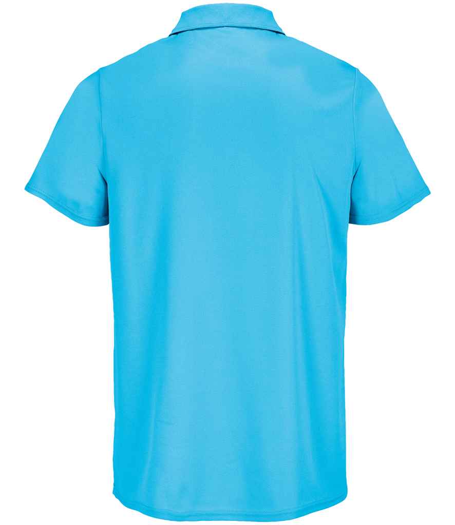SOL'S Unisex Pitcher Recycled Polyester Piqué Polo Shirt in Aqua, back view