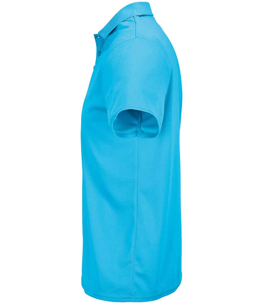 SOL'S Unisex Pitcher Recycled Polyester Piqué Polo Shirt in Aqua, side view
