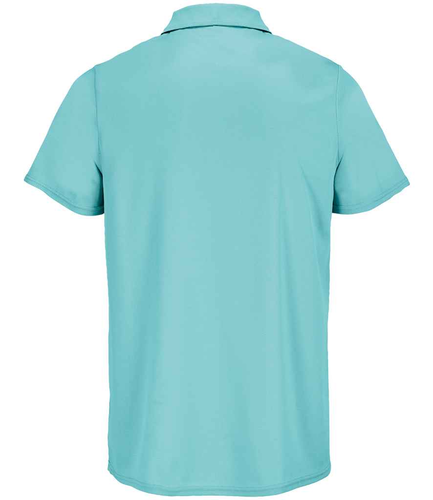SOL'S Unisex Pitcher Recycled Polyester Piqué Polo Shirt in Pool Blue, back view