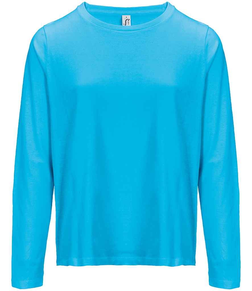 SOL'S Ladies Monarch Long Sleeve T-Shirt in Aqua, front view