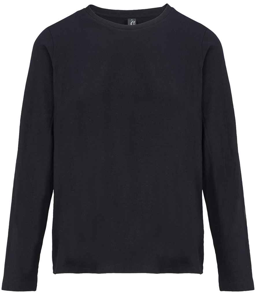 SOL'S Ladies Monarch Long Sleeve T-Shirt in Deep Black, front view