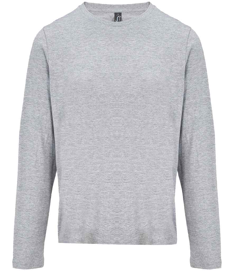 SOL'S Ladies Monarch Long Sleeve T-Shirt in Grey Marl, front view