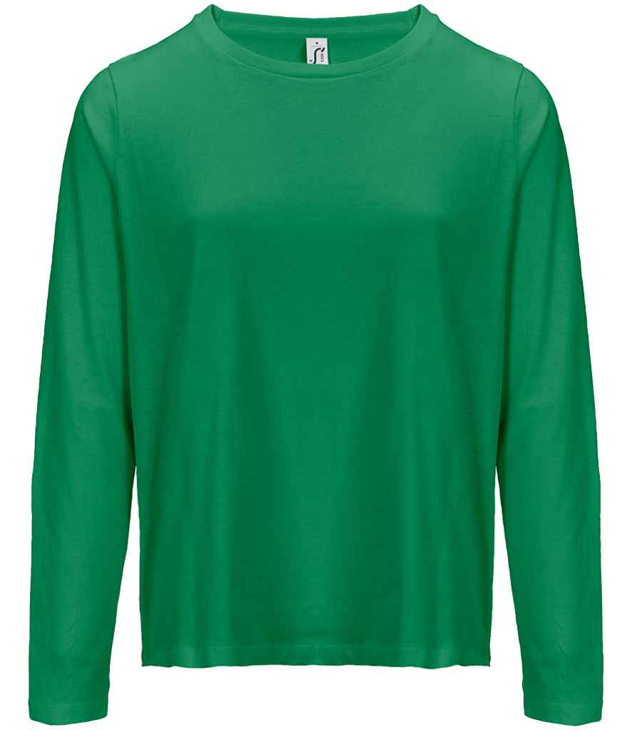 SOL'S Ladies Monarch Long Sleeve T-Shirt in Kelly Green, front view