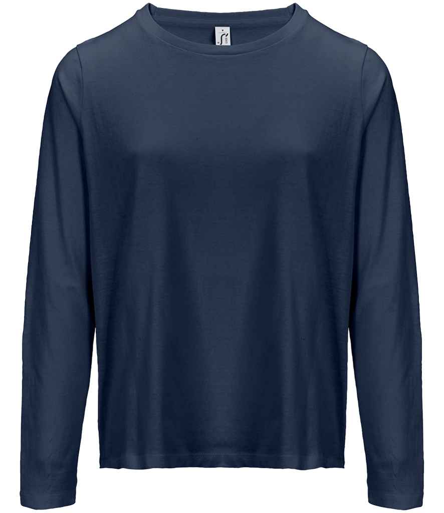 SOL'S Ladies Monarch Long Sleeve T-Shirt in Navy, front view