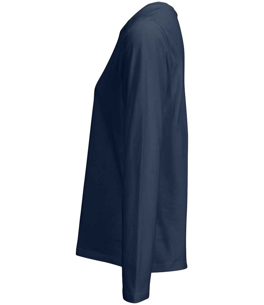SOL'S Ladies Monarch Long Sleeve T-Shirt in Navy, side view
