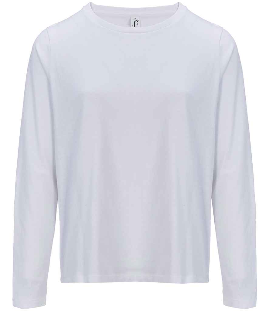 SOL'S Ladies Monarch Long Sleeve T-Shirt in White, front view
