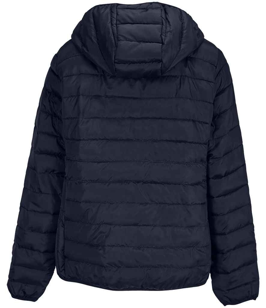 SOL'S Ladies Stream Hooded Jacket in French Navy, back view