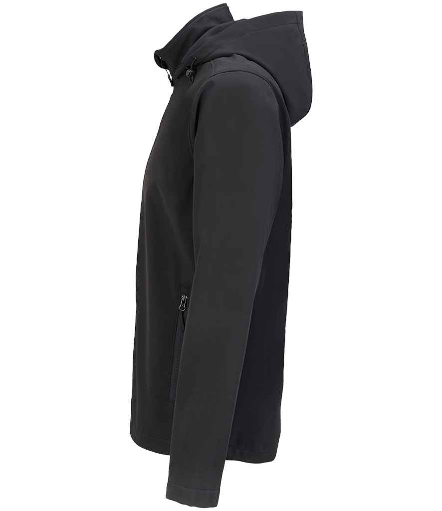 SOL'S Race Hooded Soft Shell Jacket in Black, side view