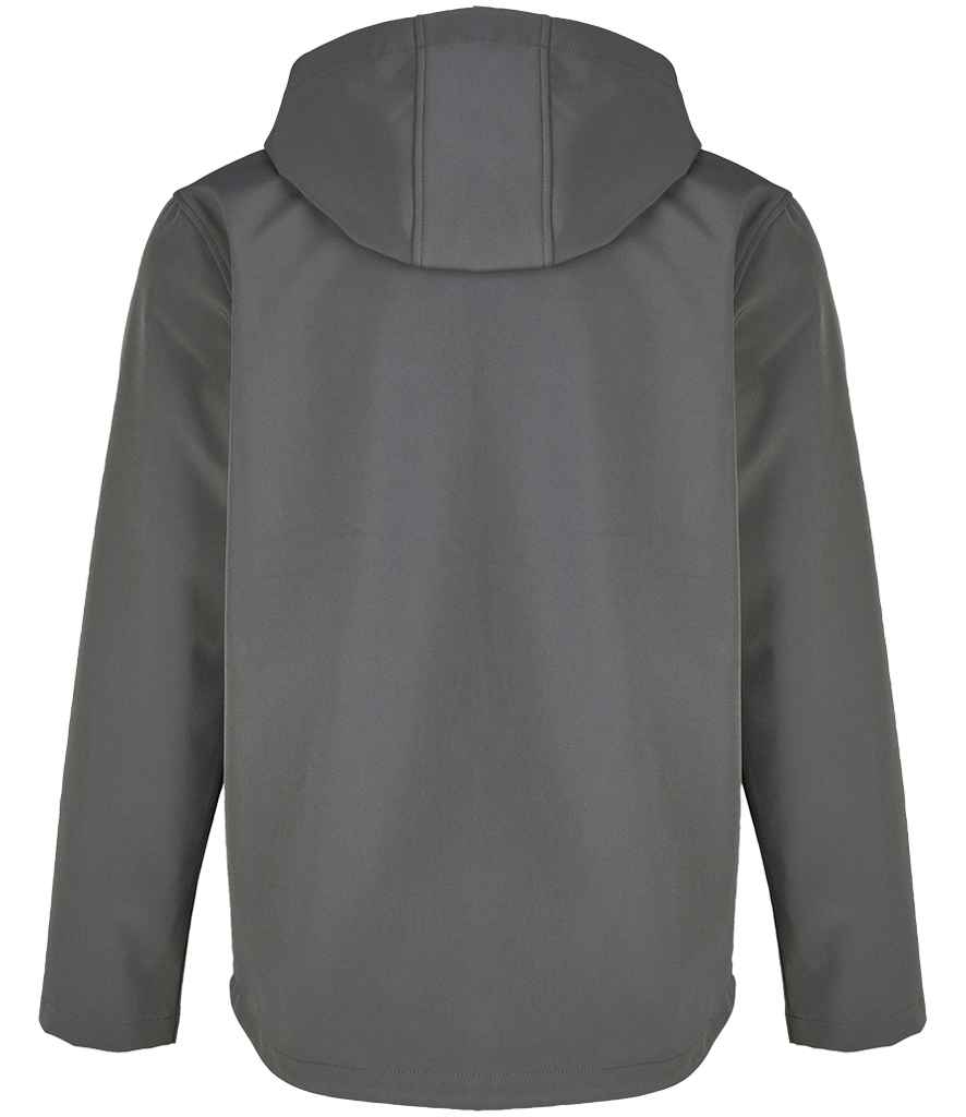 SOL'S Race Hooded Soft Shell Jacket in Charcoal, back view