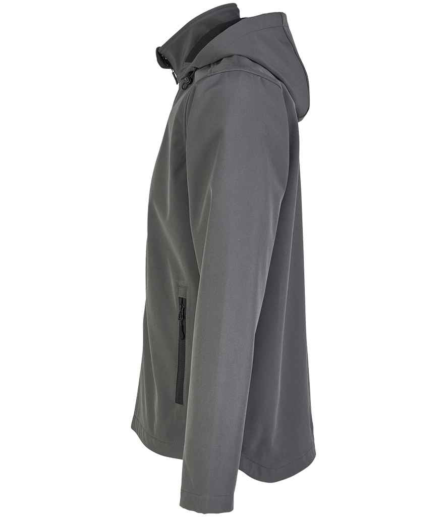 SOL'S Race Hooded Soft Shell Jacket in Charcoal, side view