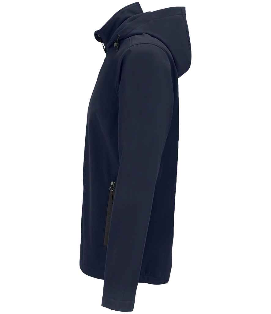 SOL'S Race Hooded Soft Shell Jacket in French Navy, side view