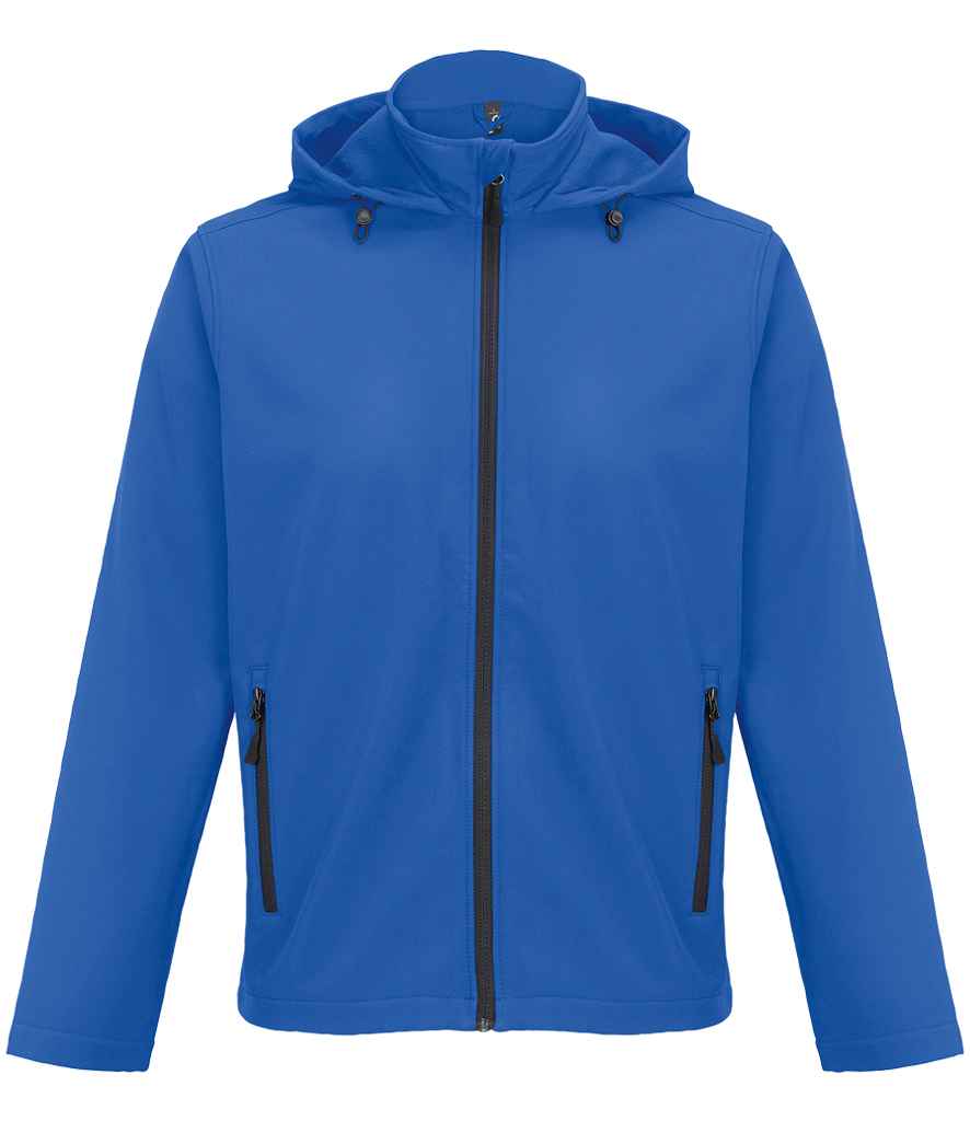 SOL'S Race Hooded Soft Shell Jacket in Royal Blue, front view