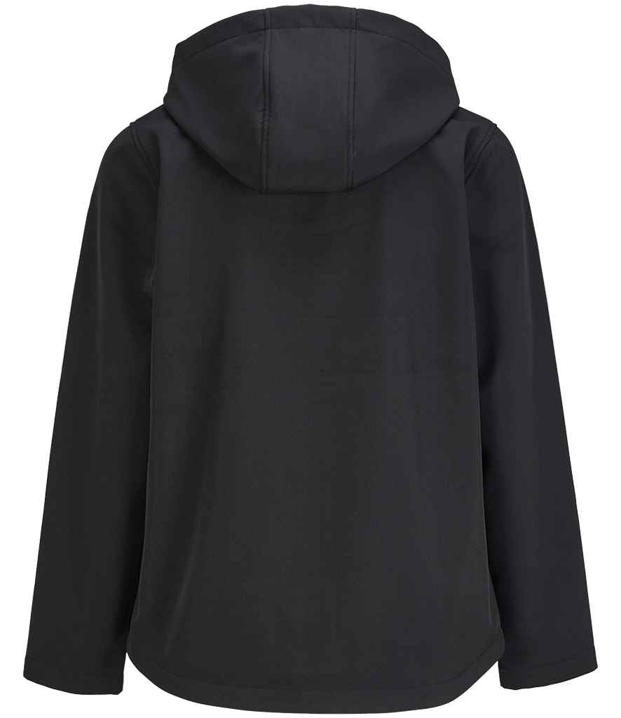 SOL'S Ladies Race Hooded Soft Shell Jacket in Black, back view