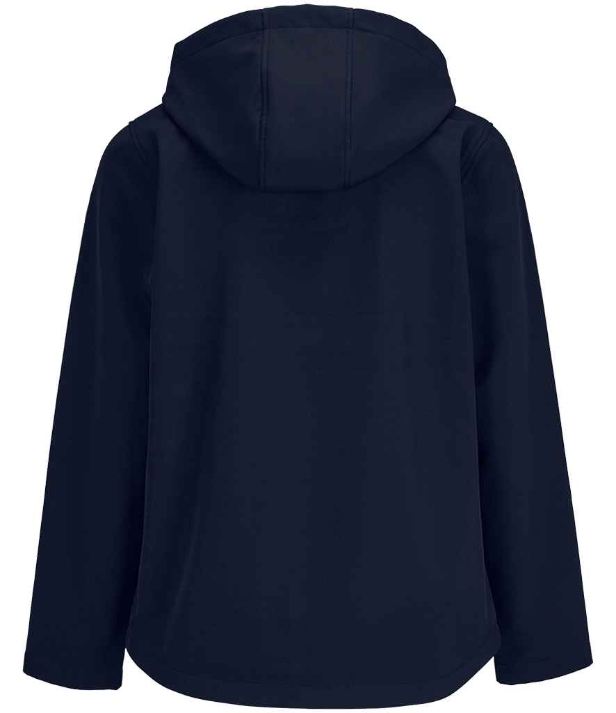 SOL'S Ladies Race Hooded Soft Shell Jacket in French Navy, back view