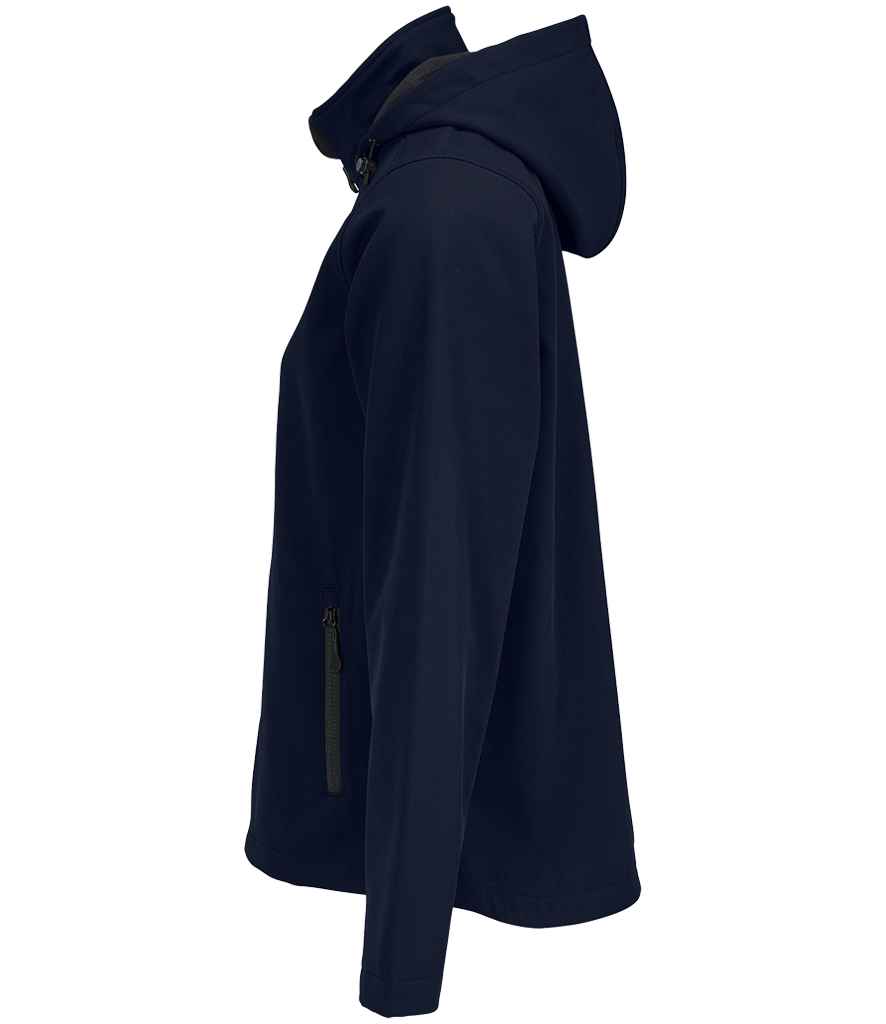 SOL'S Ladies Race Hooded Soft Shell Jacket in French Navy, side view