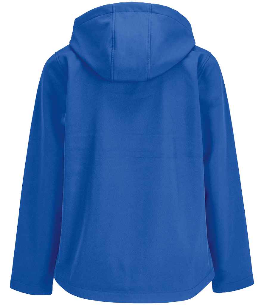 SOL'S Ladies Race Hooded Soft Shell Jacket in Royal Blue, back view