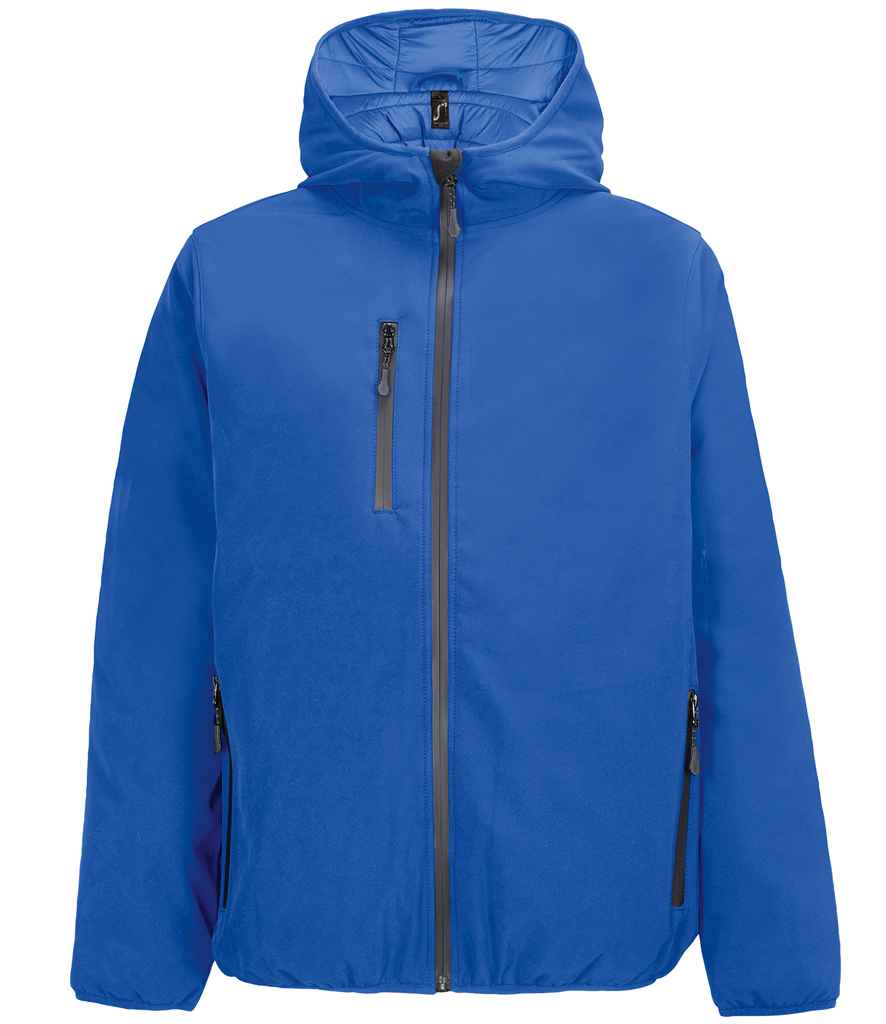 SOL'S Falcon Padded Soft Shell Jacket in Royal Blue, front view