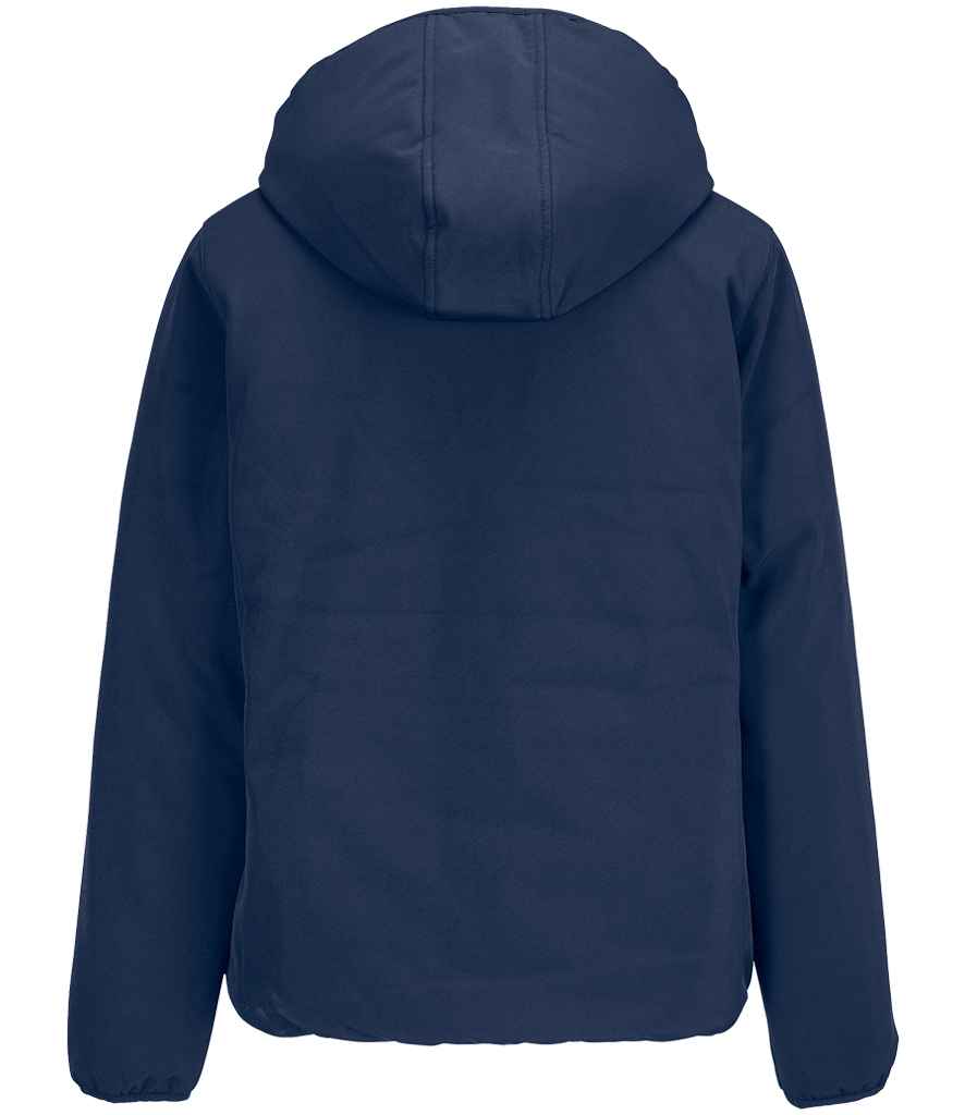 SOL'S Ladies Falcon Padded Soft Shell Jacket in Abyss Blue, back view