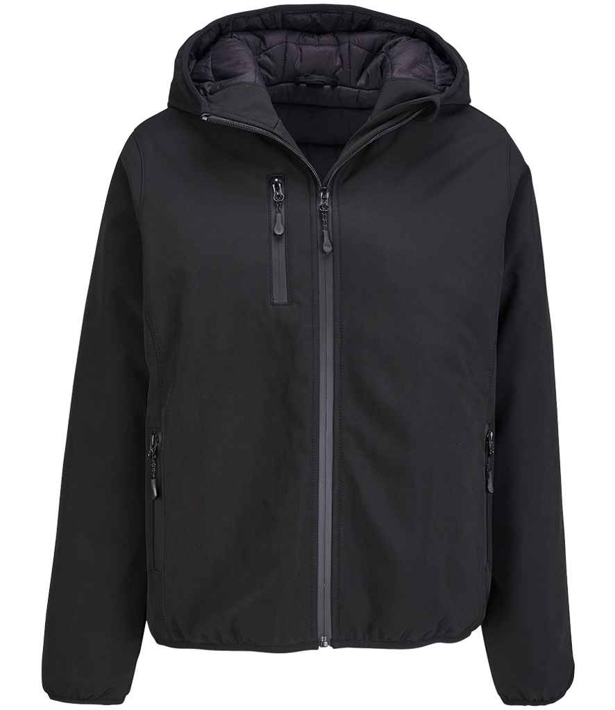 SOL'S Ladies Falcon Padded Soft Shell Jacket in Black, front view