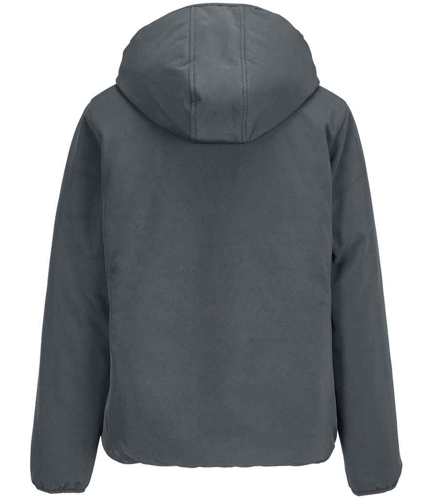 SOL'S Ladies Falcon Padded Soft Shell Jacket in Charcoal, back view