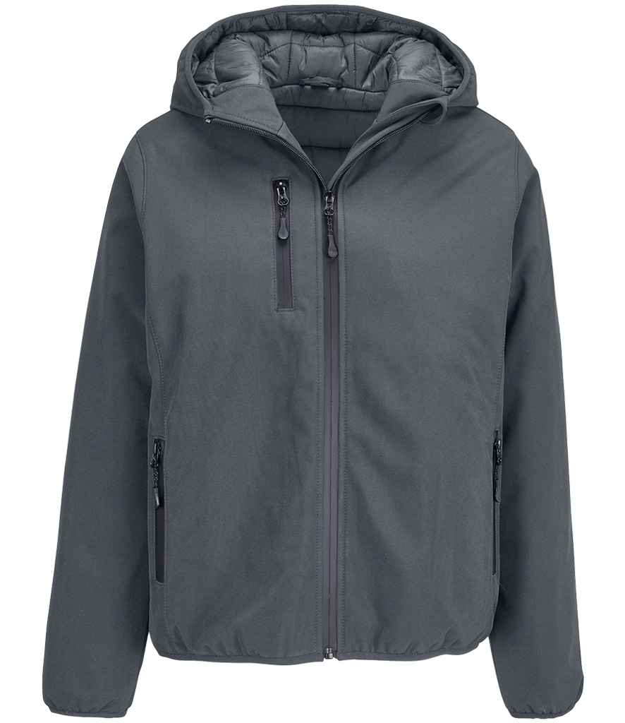 SOL'S Ladies Falcon Padded Soft Shell Jacket in Charcoal, front view
