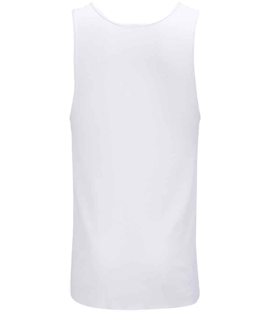 SOL'S Pablo Ribbed Tank Top in White, back view