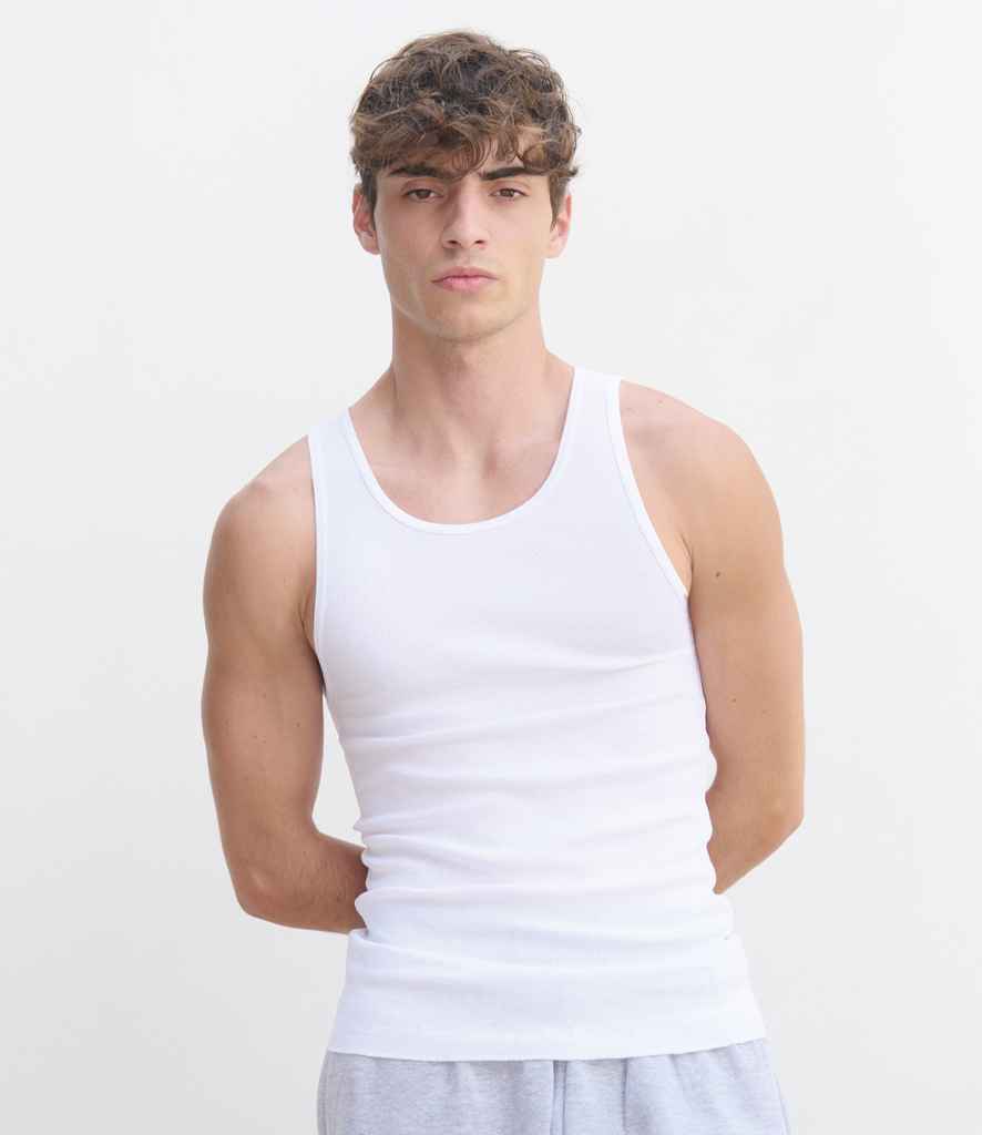 SOL'S Pablo Ribbed Tank Top in White