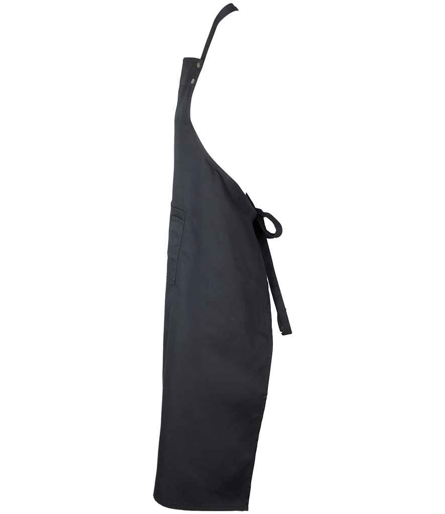 NEOBLU Edgar Poly/Cotton Bib Apron in Deep Black, side view