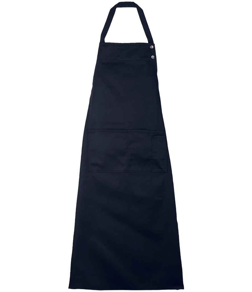 NEOBLU Edgar Poly/Cotton Bib Apron in Night Blue, front view