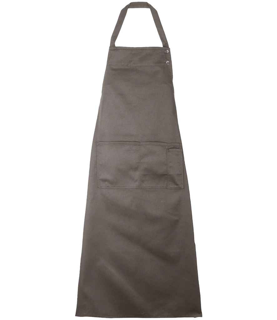 NEOBLU Edgar Poly/Cotton Bib Apron in Soft Grey, front view