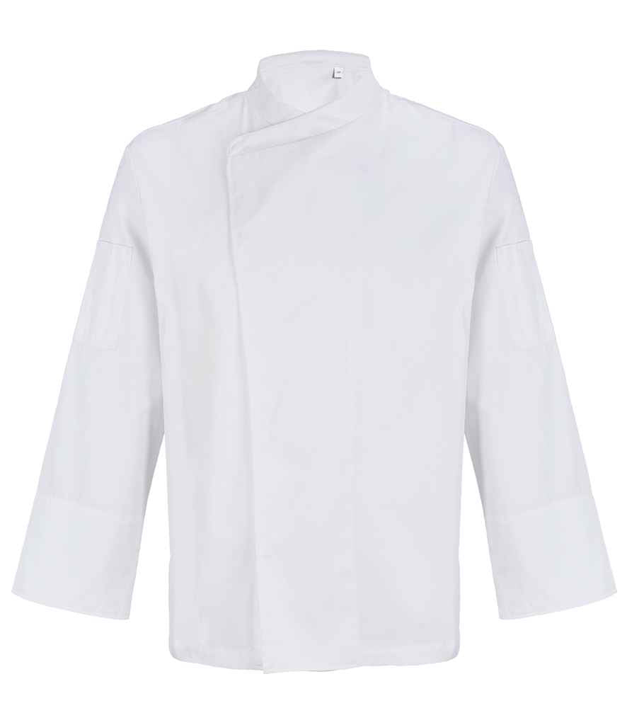 NEOBLU Long Sleeve Chef's Jacket in Optic White, front view