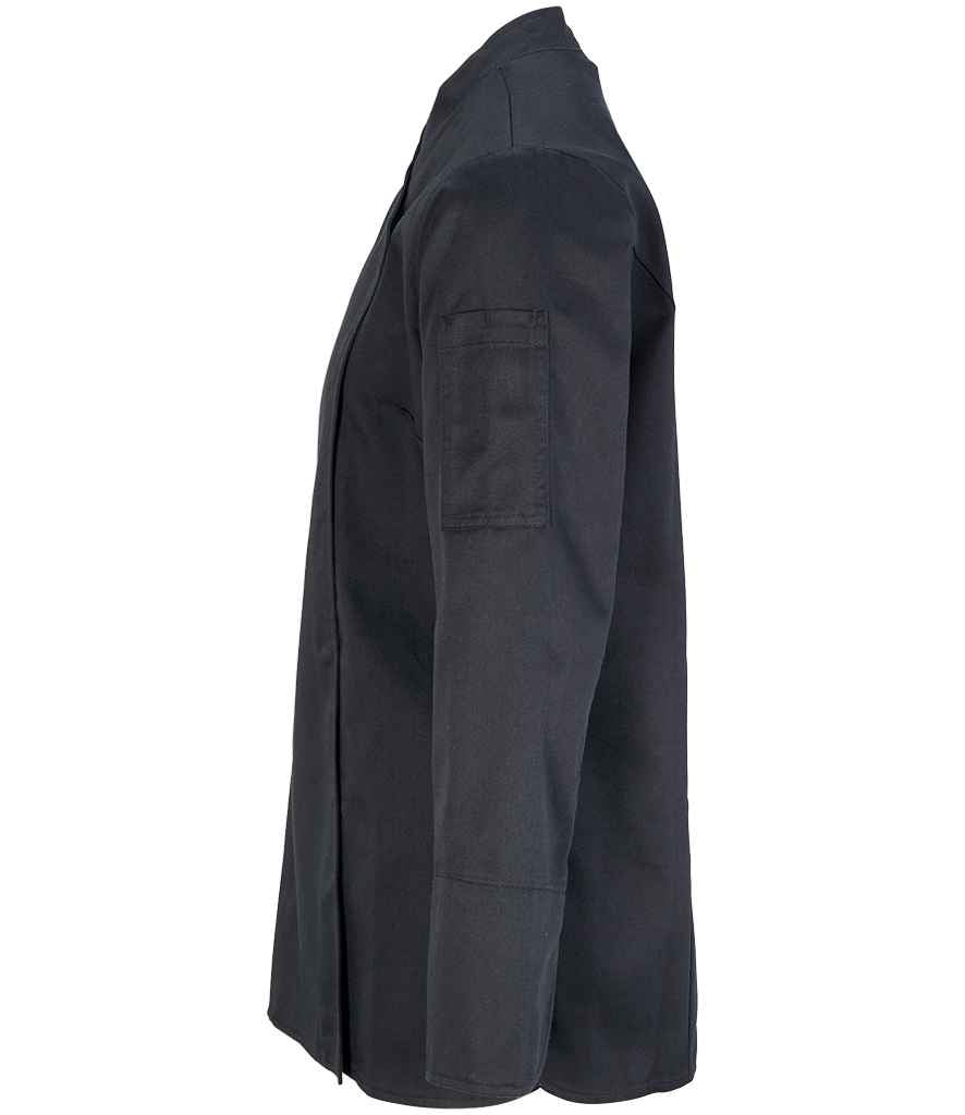 NEOBLU Ladies Long Sleeve Chef's Jacket in Deep Black, side view
