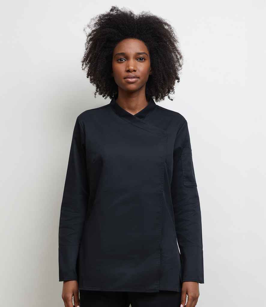 NEOBLU Ladies Long Sleeve Chef's Jacket in Deep Black