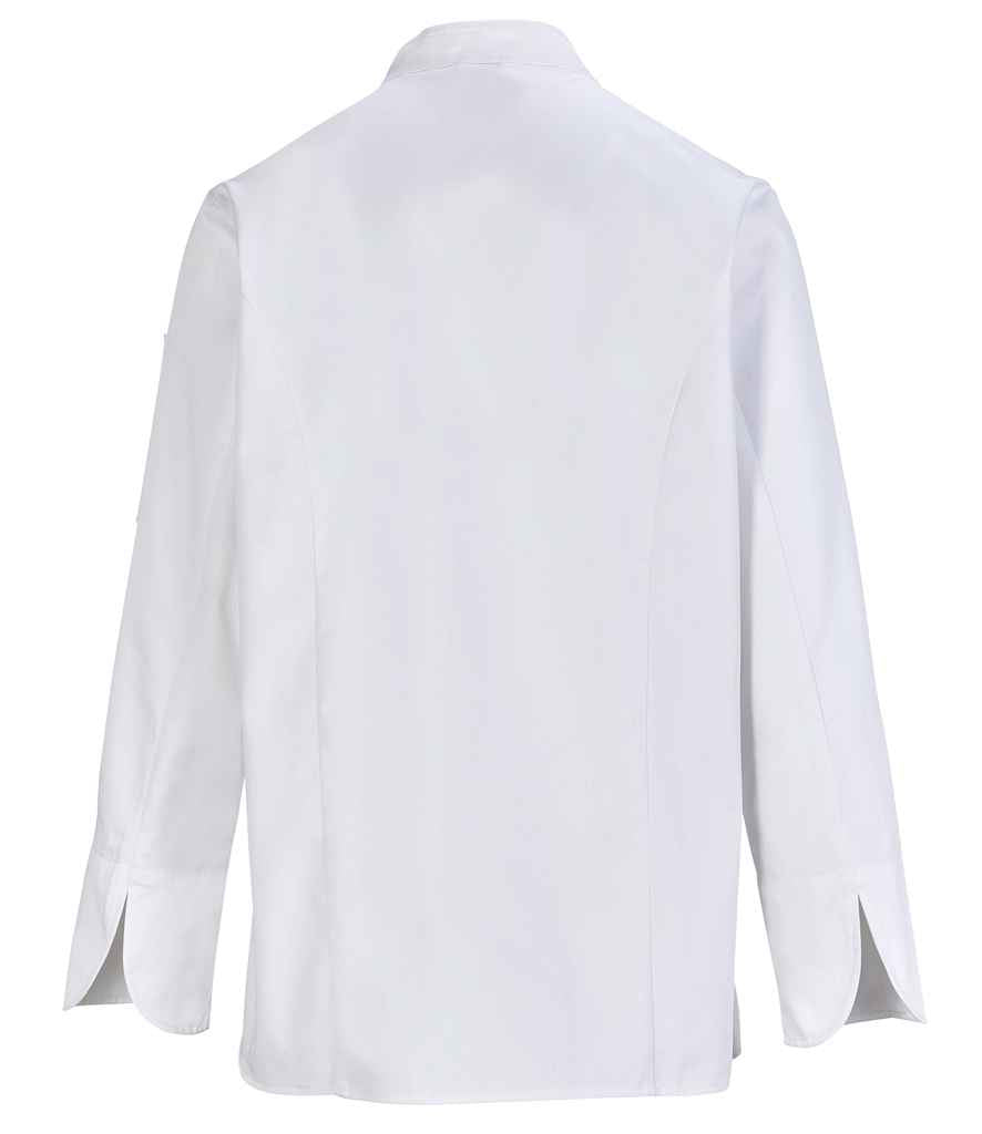 NEOBLU Ladies Long Sleeve Chef's Jacket in Optic White, back view
