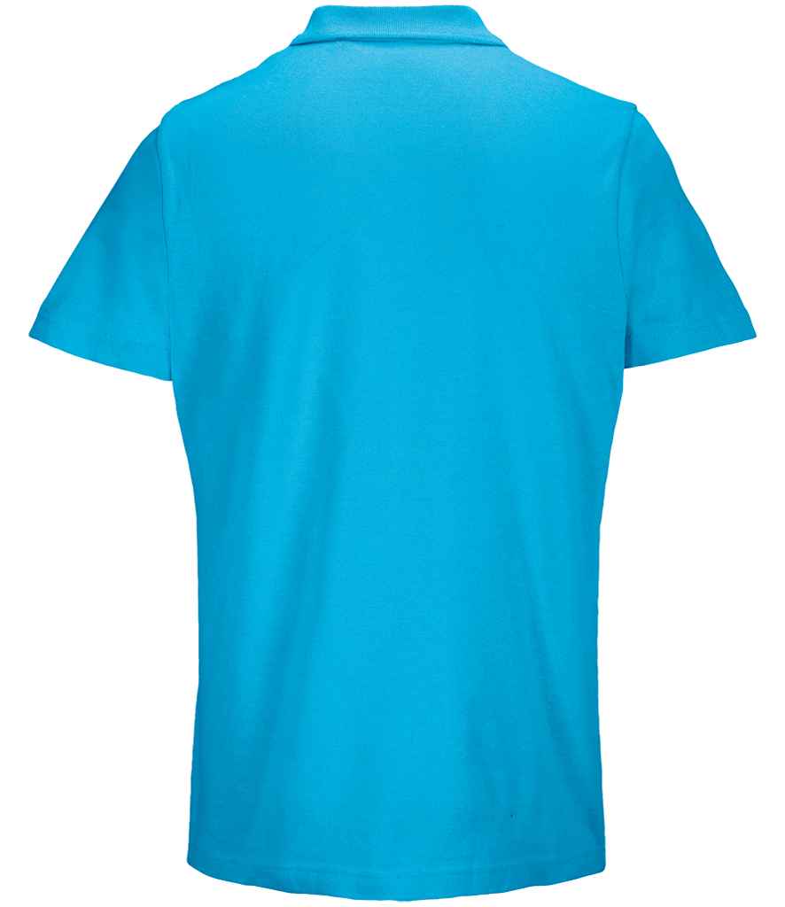 SOL'S Unisex Pulse Twin Piqué Polo Shirt in Aqua, back view