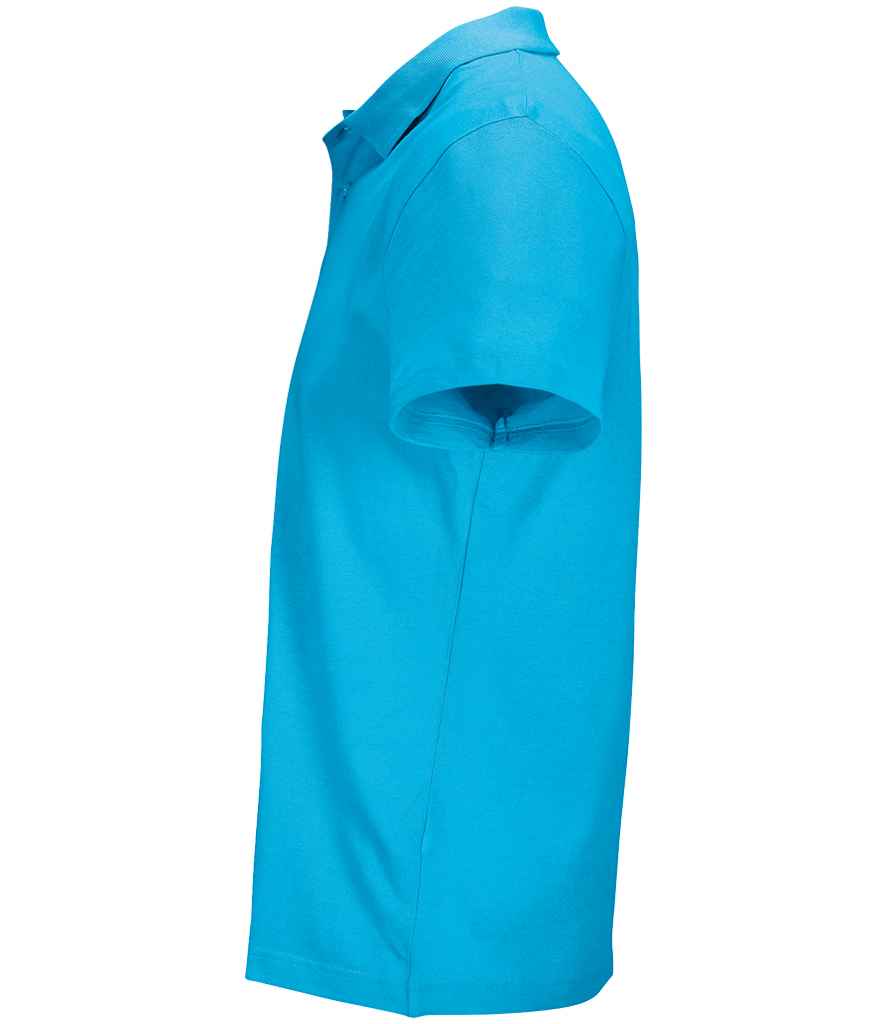 SOL'S Unisex Pulse Twin Piqué Polo Shirt in Aqua, side view