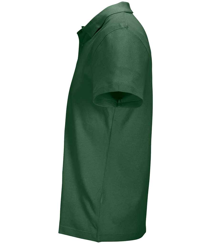 SOL'S Unisex Pulse Twin Piqué Polo Shirt in Bottle Green, side view
