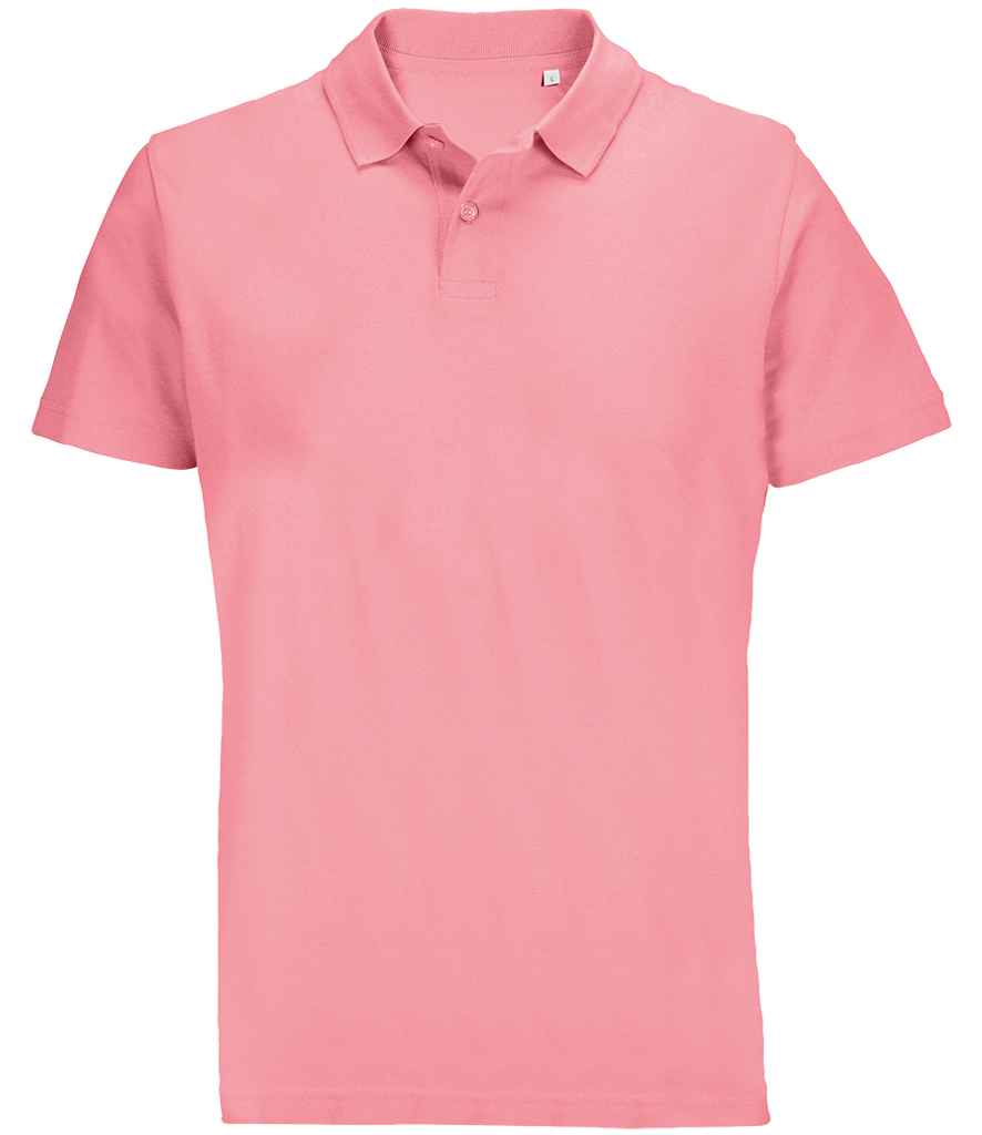 SOL'S Unisex Pulse Twin Piqué Polo Shirt in Candy Pink, front view