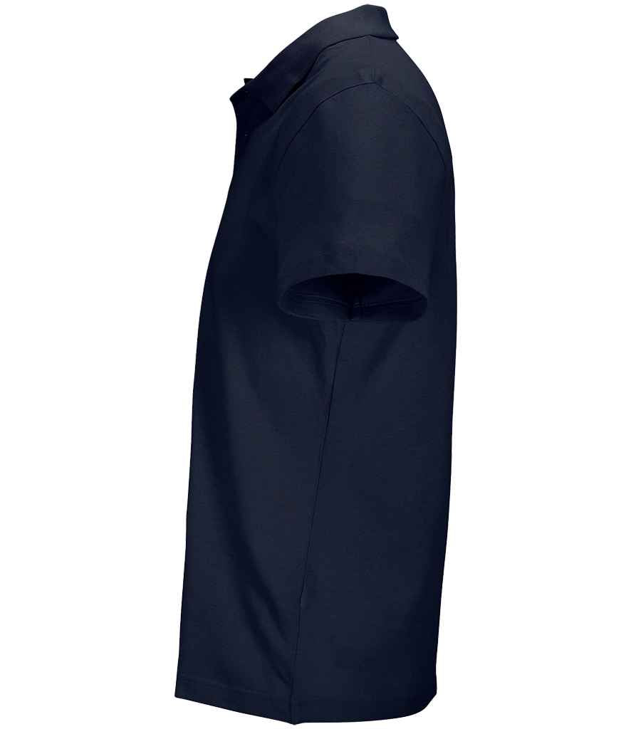 SOL'S Unisex Pulse Twin Piqué Polo Shirt in French Navy, side view