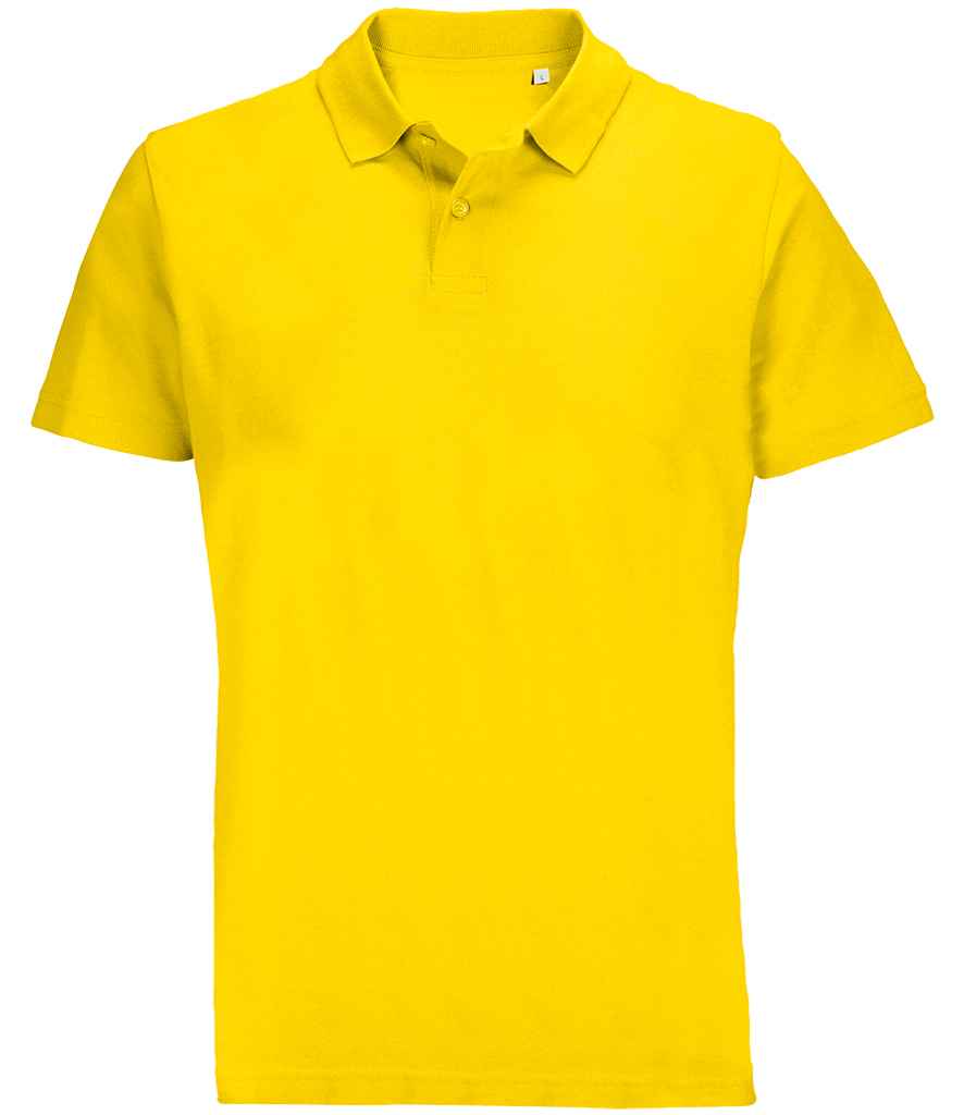SOL'S Unisex Pulse Twin Piqué Polo Shirt in Gold, front view