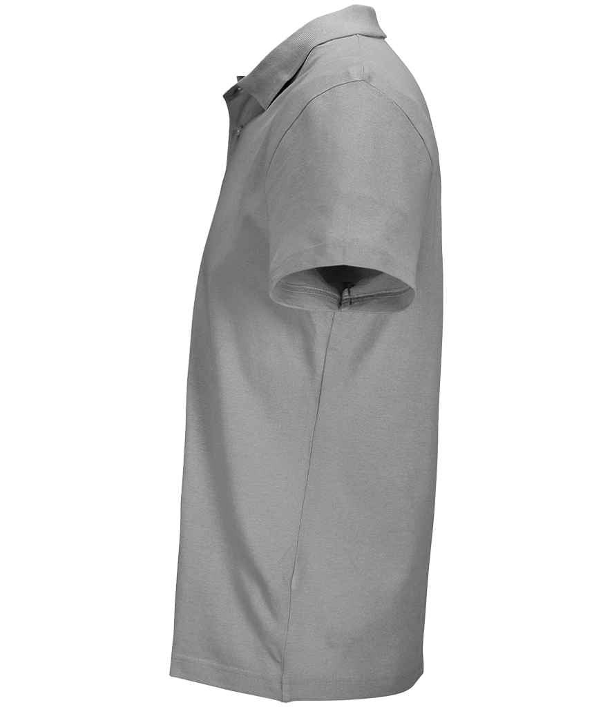 SOL'S Unisex Pulse Twin Piqué Polo Shirt in Grey Marl, side view