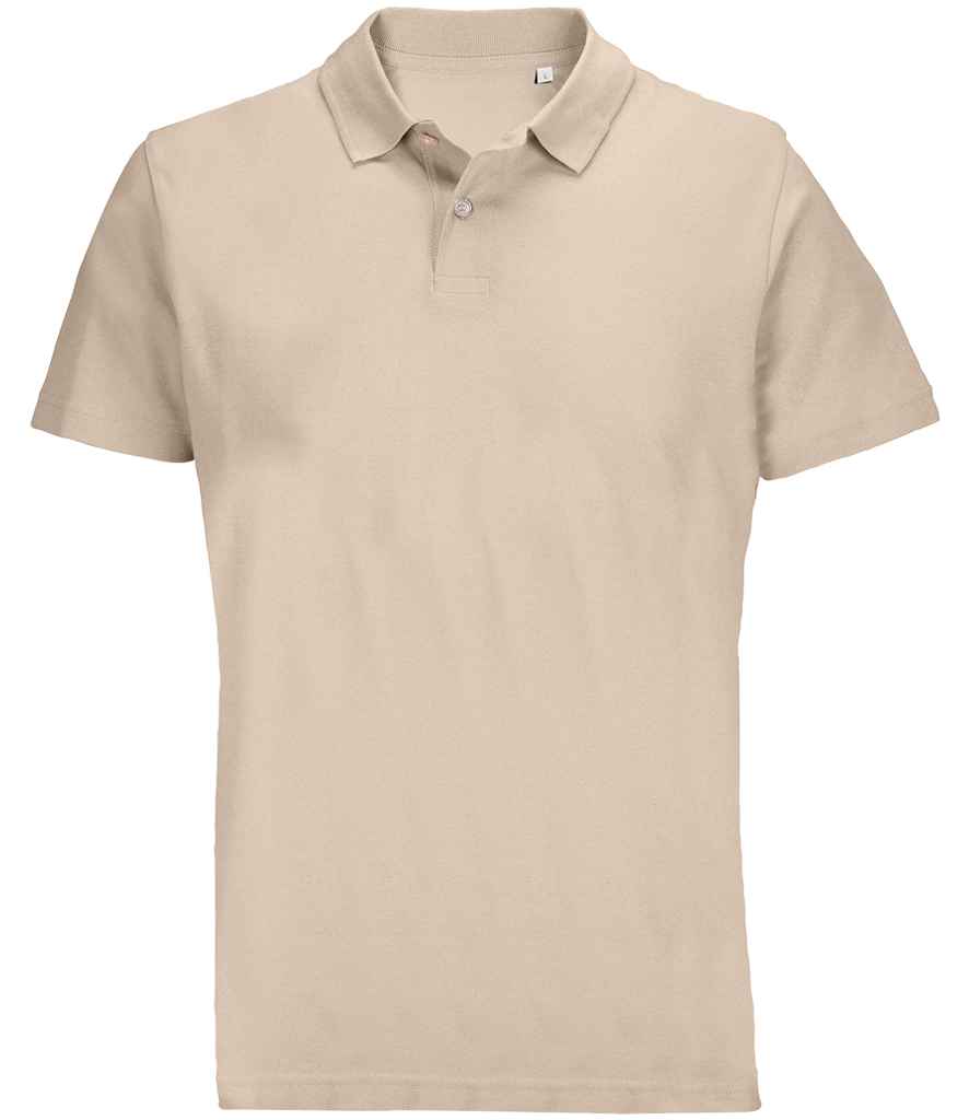SOL'S Unisex Pulse Twin Piqué Polo Shirt in Linen, front view