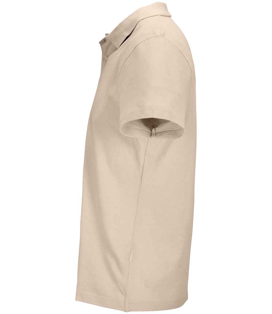 SOL'S Unisex Pulse Twin Piqué Polo Shirt in Linen, side view