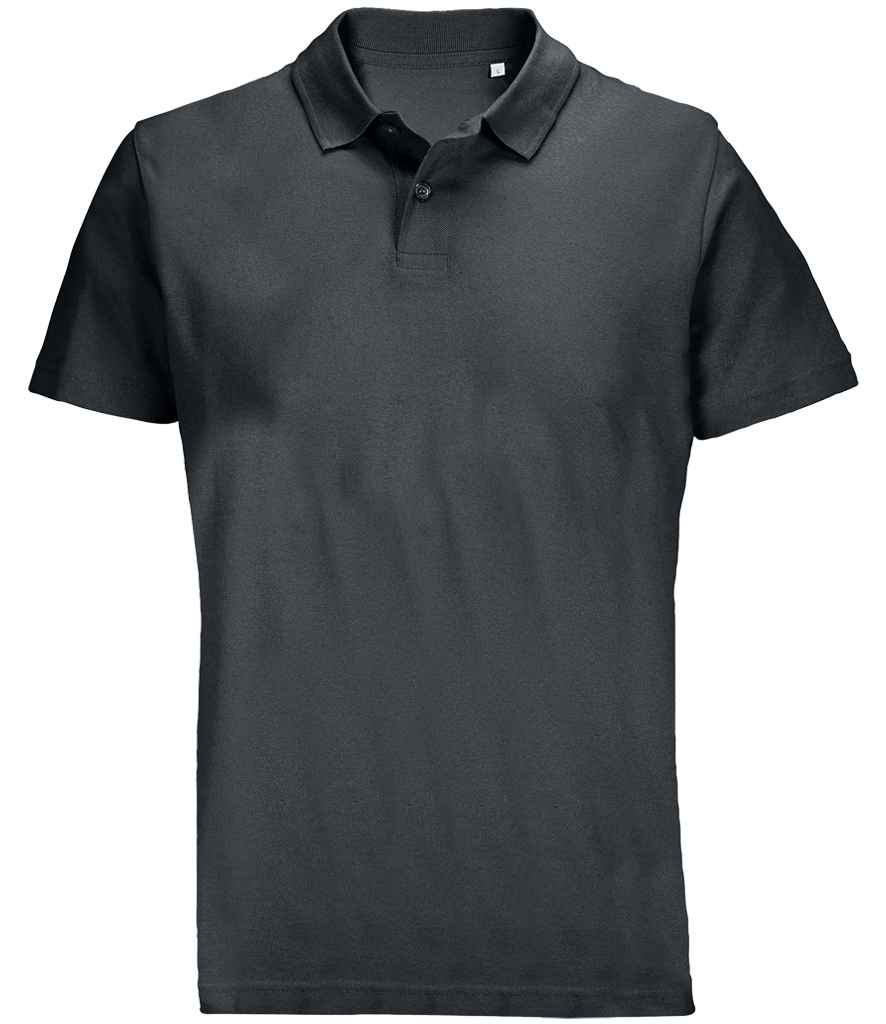 SOL'S Unisex Pulse Twin Piqué Polo Shirt in Mouse Grey, front view