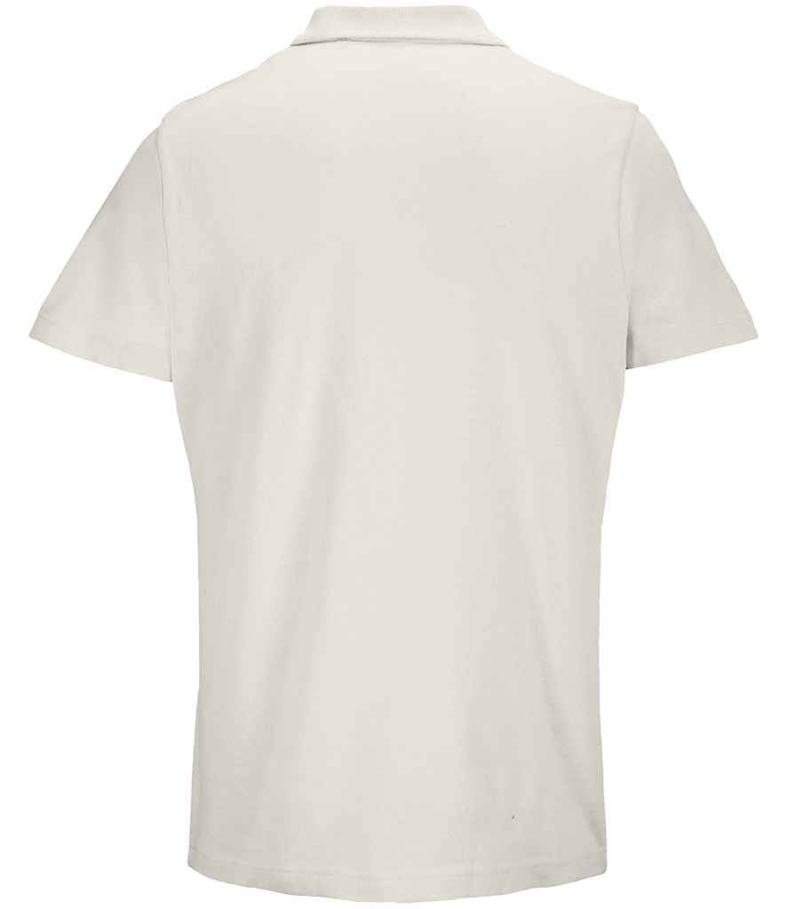 SOL'S Unisex Pulse Twin Piqué Polo Shirt in Off White, back view