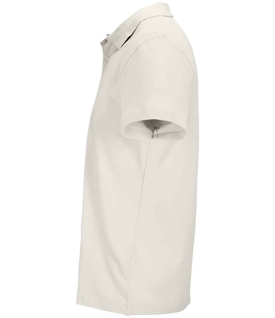 SOL'S Unisex Pulse Twin Piqué Polo Shirt in Off White, side view