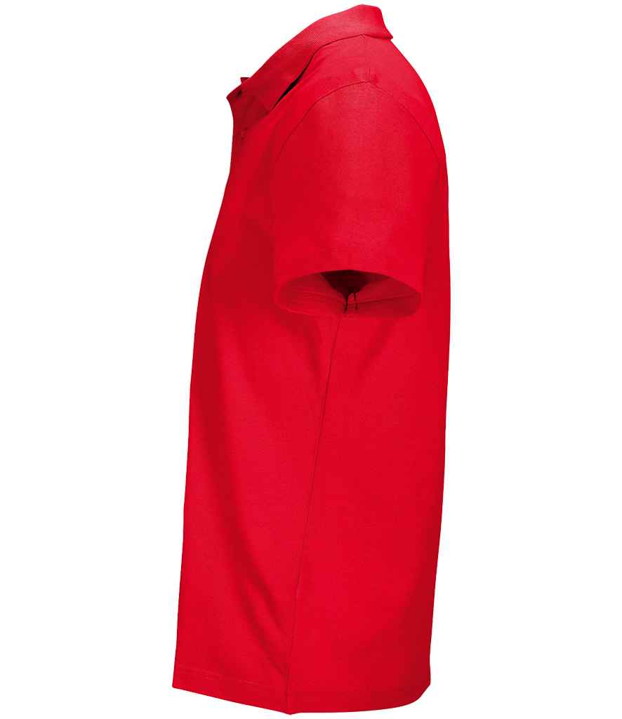SOL'S Unisex Pulse Twin Piqué Polo Shirt in Red, side view