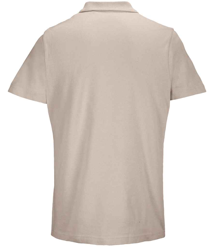 SOL'S Unisex Pulse Twin Piqué Polo Shirt in Rope, back view